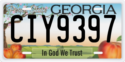 GA license plate CIY9397