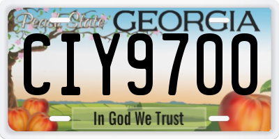 GA license plate CIY9700