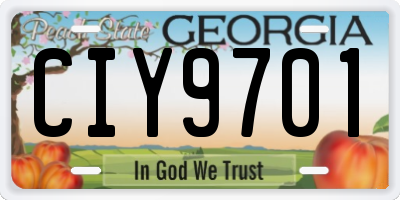 GA license plate CIY9701