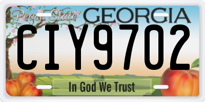 GA license plate CIY9702