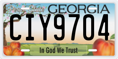 GA license plate CIY9704