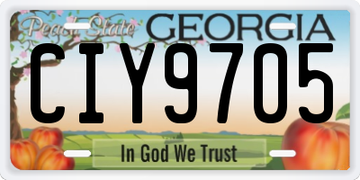 GA license plate CIY9705