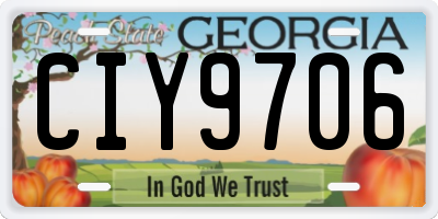 GA license plate CIY9706