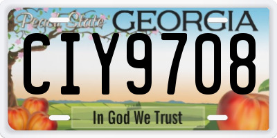 GA license plate CIY9708