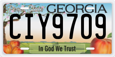 GA license plate CIY9709
