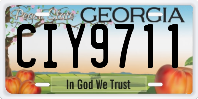GA license plate CIY9711