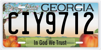 GA license plate CIY9712