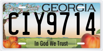GA license plate CIY9714