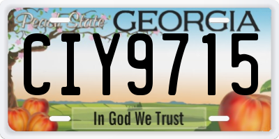 GA license plate CIY9715