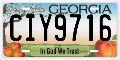 GA license plate CIY9716
