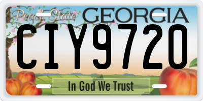 GA license plate CIY9720