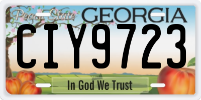 GA license plate CIY9723