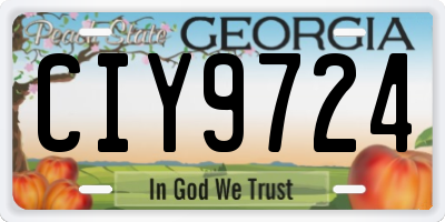 GA license plate CIY9724