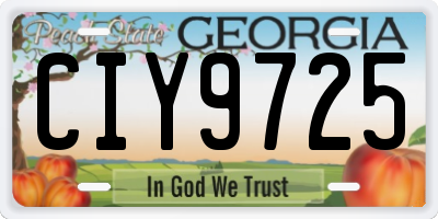 GA license plate CIY9725