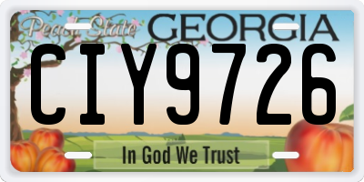 GA license plate CIY9726