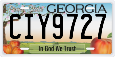 GA license plate CIY9727