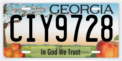 GA license plate CIY9728