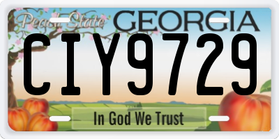 GA license plate CIY9729