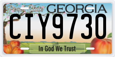 GA license plate CIY9730