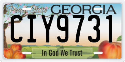 GA license plate CIY9731