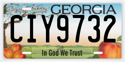 GA license plate CIY9732