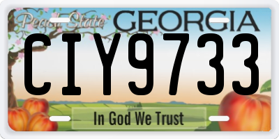 GA license plate CIY9733