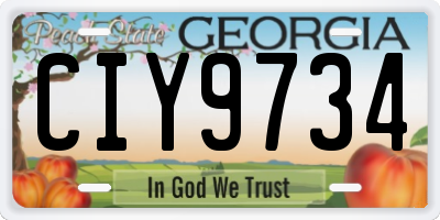 GA license plate CIY9734