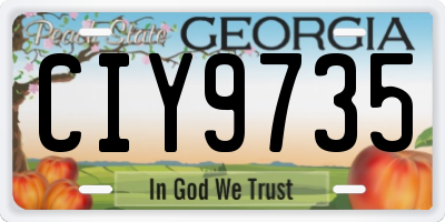 GA license plate CIY9735
