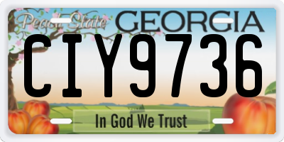 GA license plate CIY9736