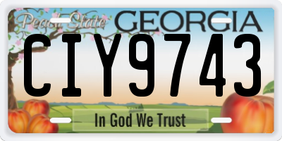 GA license plate CIY9743