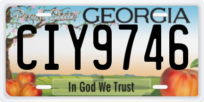 GA license plate CIY9746