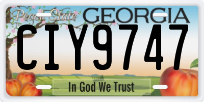 GA license plate CIY9747