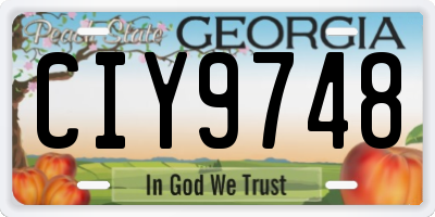 GA license plate CIY9748