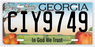 GA license plate CIY9749