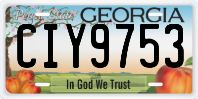 GA license plate CIY9753
