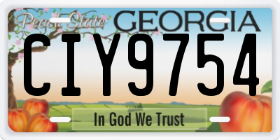 GA license plate CIY9754