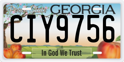 GA license plate CIY9756