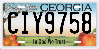 GA license plate CIY9758