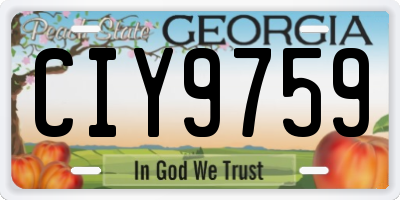 GA license plate CIY9759