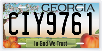 GA license plate CIY9761