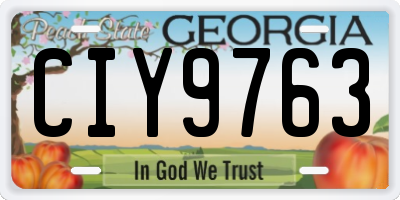 GA license plate CIY9763