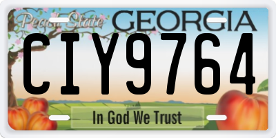 GA license plate CIY9764