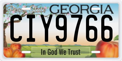 GA license plate CIY9766