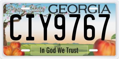 GA license plate CIY9767