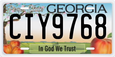 GA license plate CIY9768