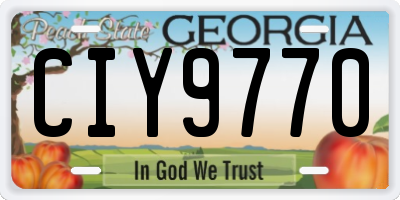 GA license plate CIY9770