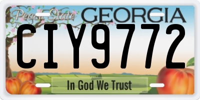 GA license plate CIY9772
