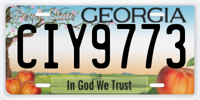 GA license plate CIY9773