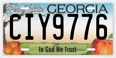 GA license plate CIY9776