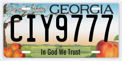 GA license plate CIY9777